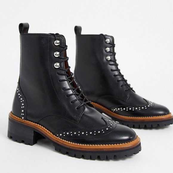 & Other Stories Real Leather Lace up Boots - Picture 1 of 7